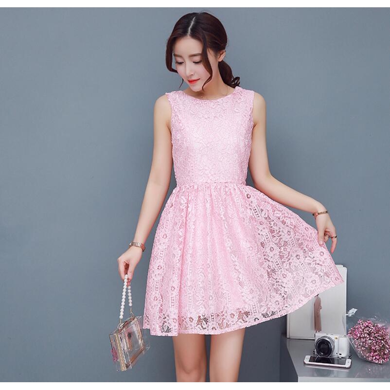 2019 Summer New Fat Plus Lace Dress Korean Big Size Women S Fat Sister Waist Short Dress Shopee Malaysia