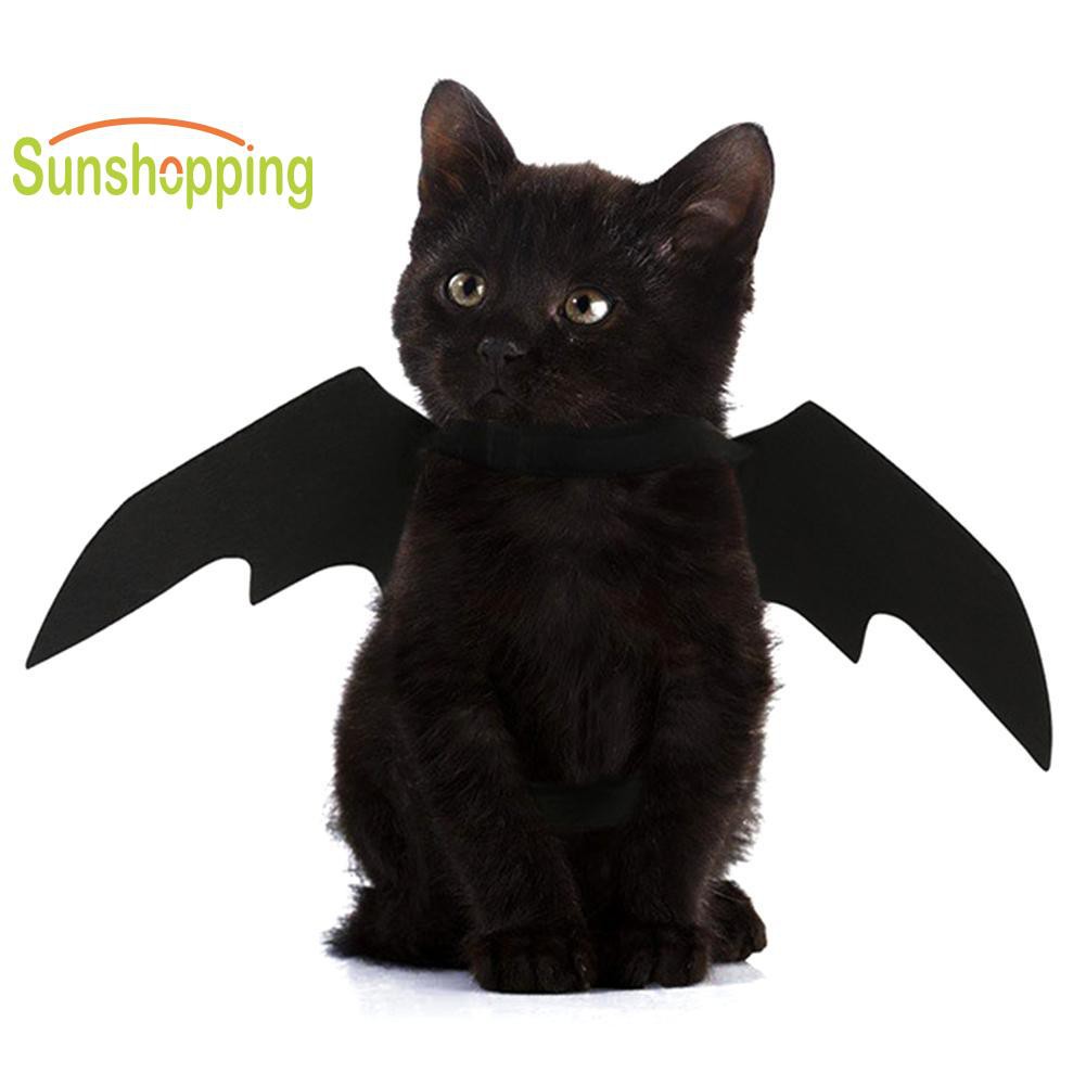 Sun Pet Costumes Bat Wings Black Cool Fancy Dress Dog Cat Decoration Adjustable Shopee Malaysia