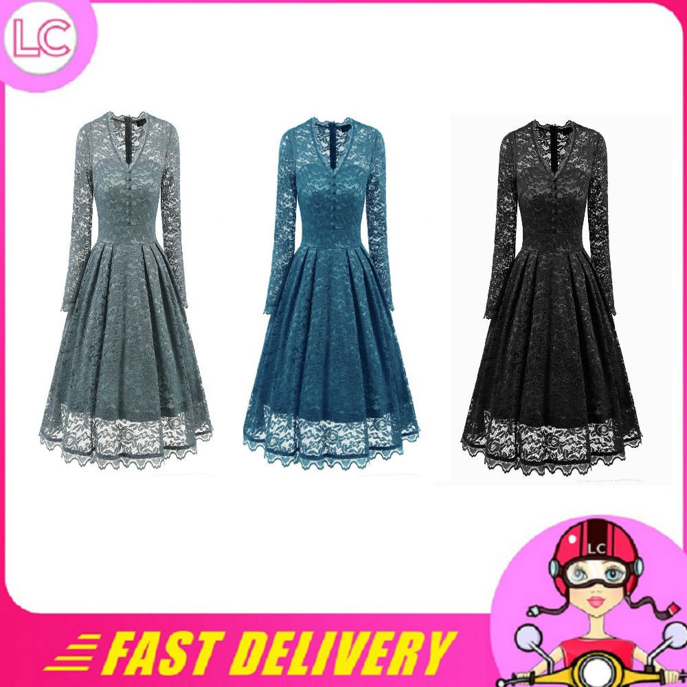 Best Selling Women Princess Lace Dress For Dinner Party Shopee Malaysia