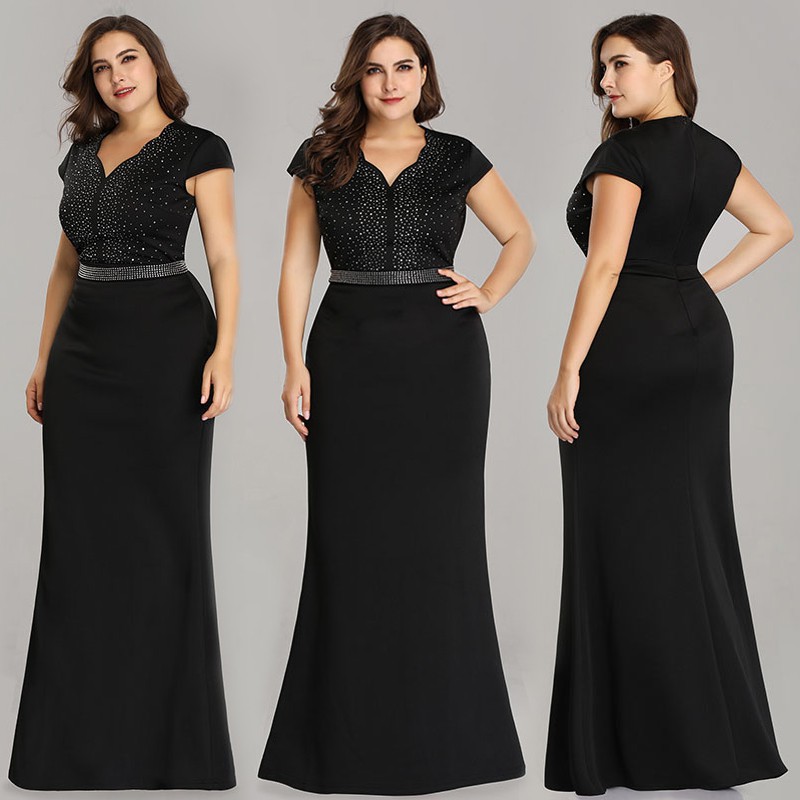 Ever Pretty Plus Size Evening Dress For Women Mermaid Elegant Party Gowns 7623 Navy Blue Dress Shopee Malaysia