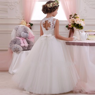 New White Princess Dress Girl Kids Girls Clothes Children Wedding Dress Birthday Shopee Malaysia