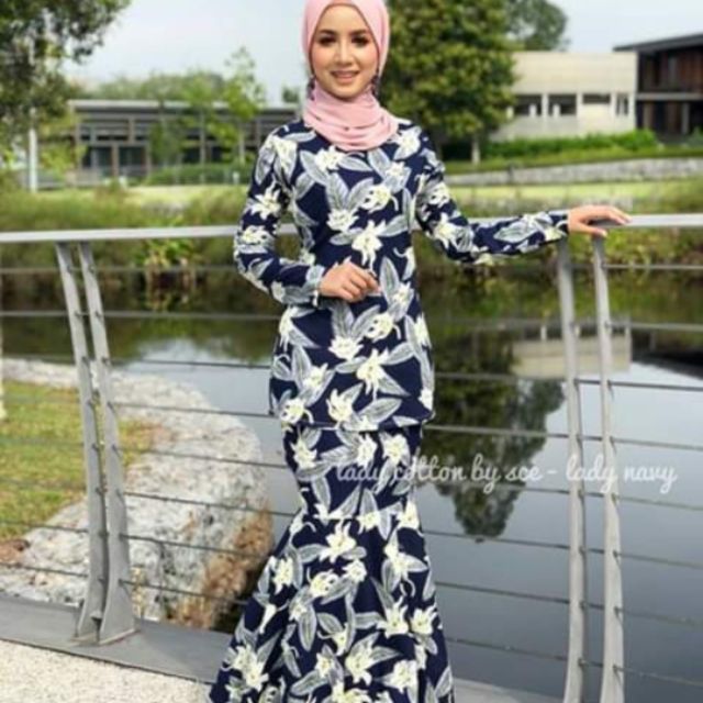 Baju kurung cotton warna black cream baju raya 2016 in 2020 · baju kurung moden material cotton size xl price rm 139 zip · new saiz xxs 3xl baju . English Cotton Baju Kurung Moden Kain Kembang Size S M L Shopee Malaysia