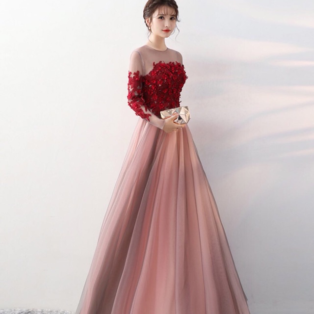 Red Evening Gala Night Party Elegant Long Wedding Engagement Formal Dress Shopee Malaysia