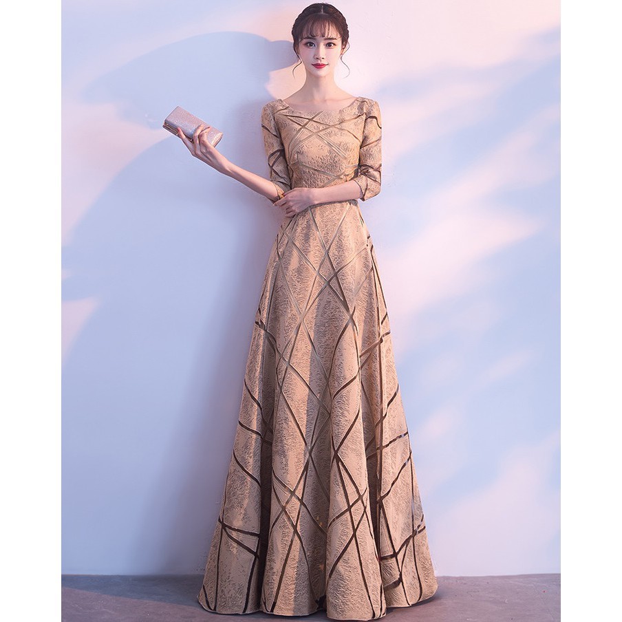 Hot Sale Ready Stock Formal Dinner Party Evening Dress Women Midi Dresses Shopee Malaysia
