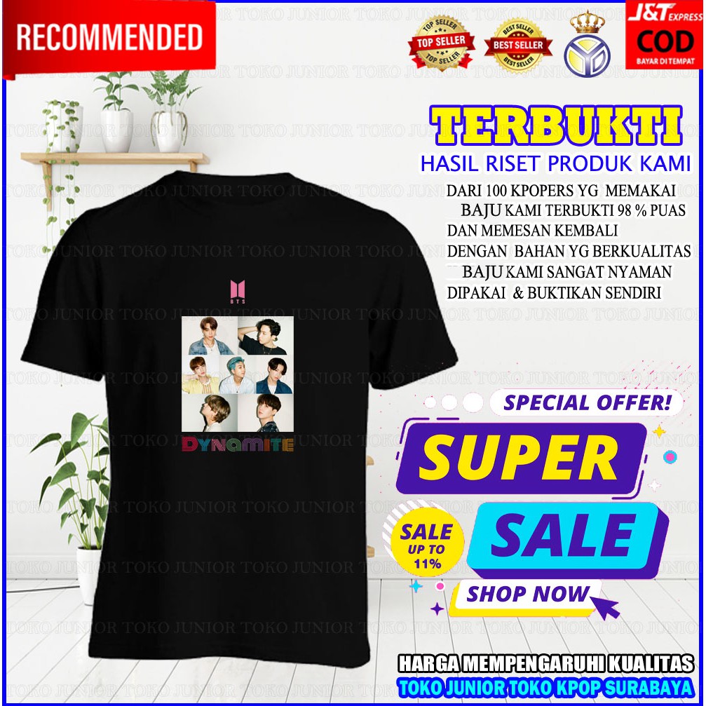 Bts Dynamite T Shirts Bts Dynamite T Shirts Bt21 Bts Accessories Bt21 Kpop Quality Cheap Korea Clothes Shopee Malaysia