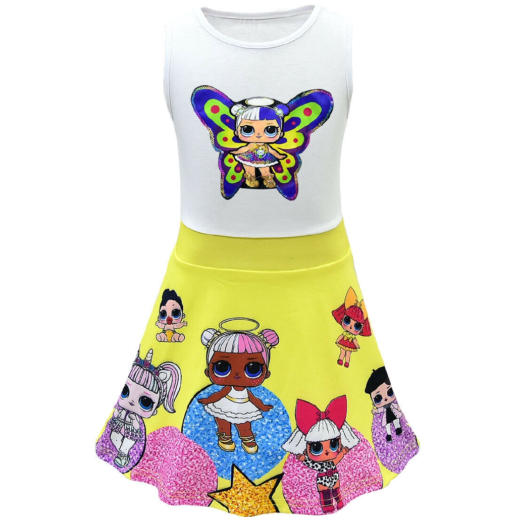 Lol Surprise Dolls Kids Girls Dress Sleeveless A Line Birthday Party Dress 3 10y