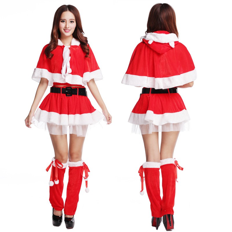 Christmas Costume Dress Female Christmas Costume Performance Costume Santa Claus Dress Up Christmas Costume Sd018 Shopee Malaysia