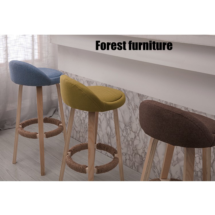 Furniture Simple Solid Wood Bar Stool Modern Minimalist Bar Stool High Stool Leisure High Chair Shopee Malaysia