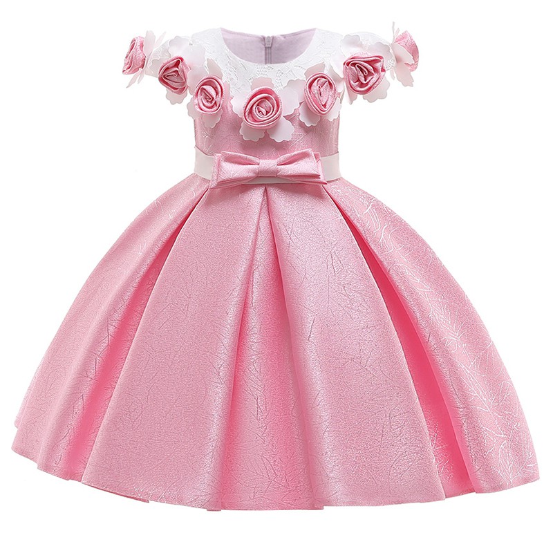 2020 Ball Gown Floral Girls Dress Birthday Kids Dresses Children Clothes Bow Princess Dress 3 10 Years Shopee Malaysia