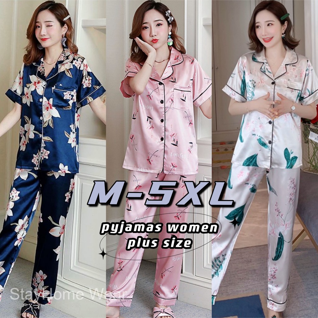 There's a reason why women wear different sizes in different brands ? Buy 3xl 8xl Plus Size Pyjamas Women Sleepwear Silk Pajamas Flowers Print Design Long Sleeves Stain Sets Baju Tidur Wanita Perempuan Stayhome Wear Seetracker Malaysia