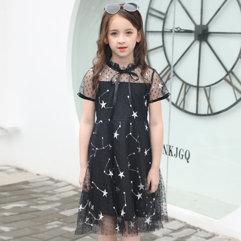 Teenage Girls Dress New Children Cotton Black Dress For Girl Evening Birthday Party Dresses Kids Girl Clothing Vestidos 5 16years Shopee Malaysia