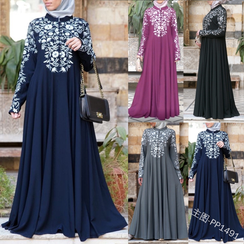 Muslimah Women Plus Size Long Sleeve Lacey Maxi Muslim Dinner Evening Dress Without Hijab Shopee Malaysia