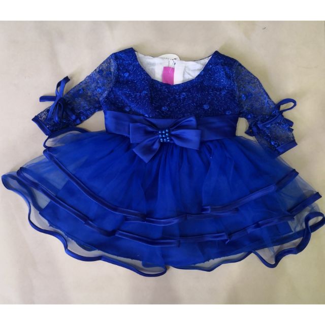 Royal Blue Kids Girl Princess Dress Gown Party Wedding Dinner Event Baju Raya Shopee Malaysia