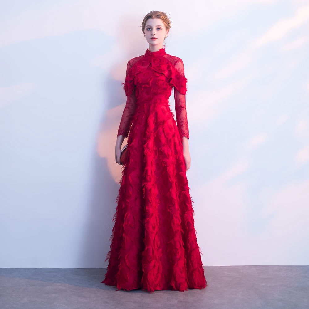 Dinner Dress Women Party Annual Meeting Muslim Long Sleeve Bride Dress Wedding Shopee Malaysia