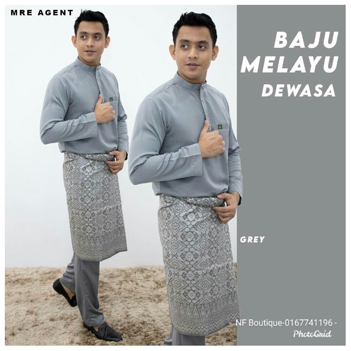 Ia adalah baju lengan panjang atau tunik (baju) yang dipakai di atas seluar (seluar) dan biasanya disertai dengan kain sampin, sarung yang dibalut di sekeliling . Terkini Cutting Modern Baju Melayu 2022 Warna Kelabu Untuk Raya Majlis Nikah Tunang Lelaki Ayah Adik Shopee Malaysia