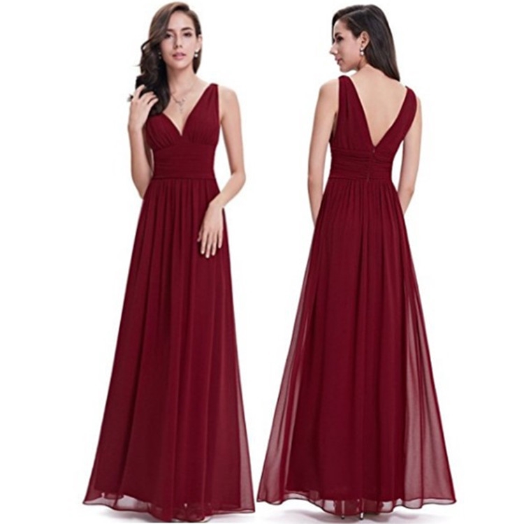 C C Evening Dress Chiffonparty Dinner Maxi Dress Red Formal Evening Gowns Shopee Malaysia