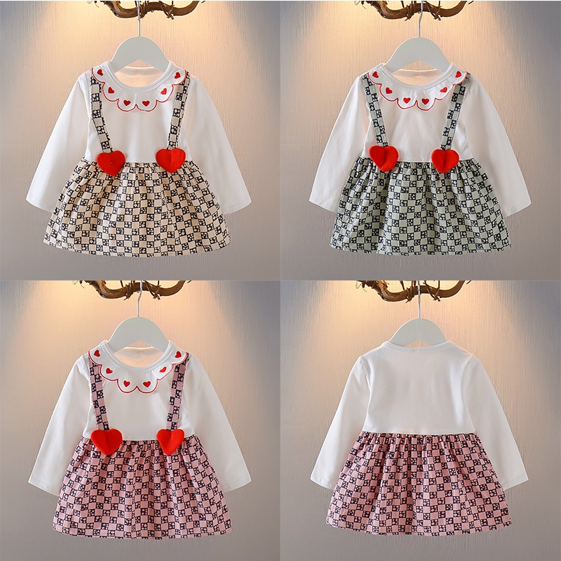 Baby Girl Spring Clothes Korean Cotton Dress Girls Baby Princess Skirt Children Western Style Spring Models 1 3 Year Shopee Malaysia