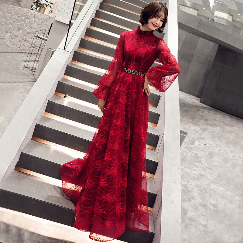 Elegant Muslimah Girl Long Princess Lace Jubah Dress Annual Dinner Birthday Party Women Formal Reward Night Baju Dresses Shopee Malaysia