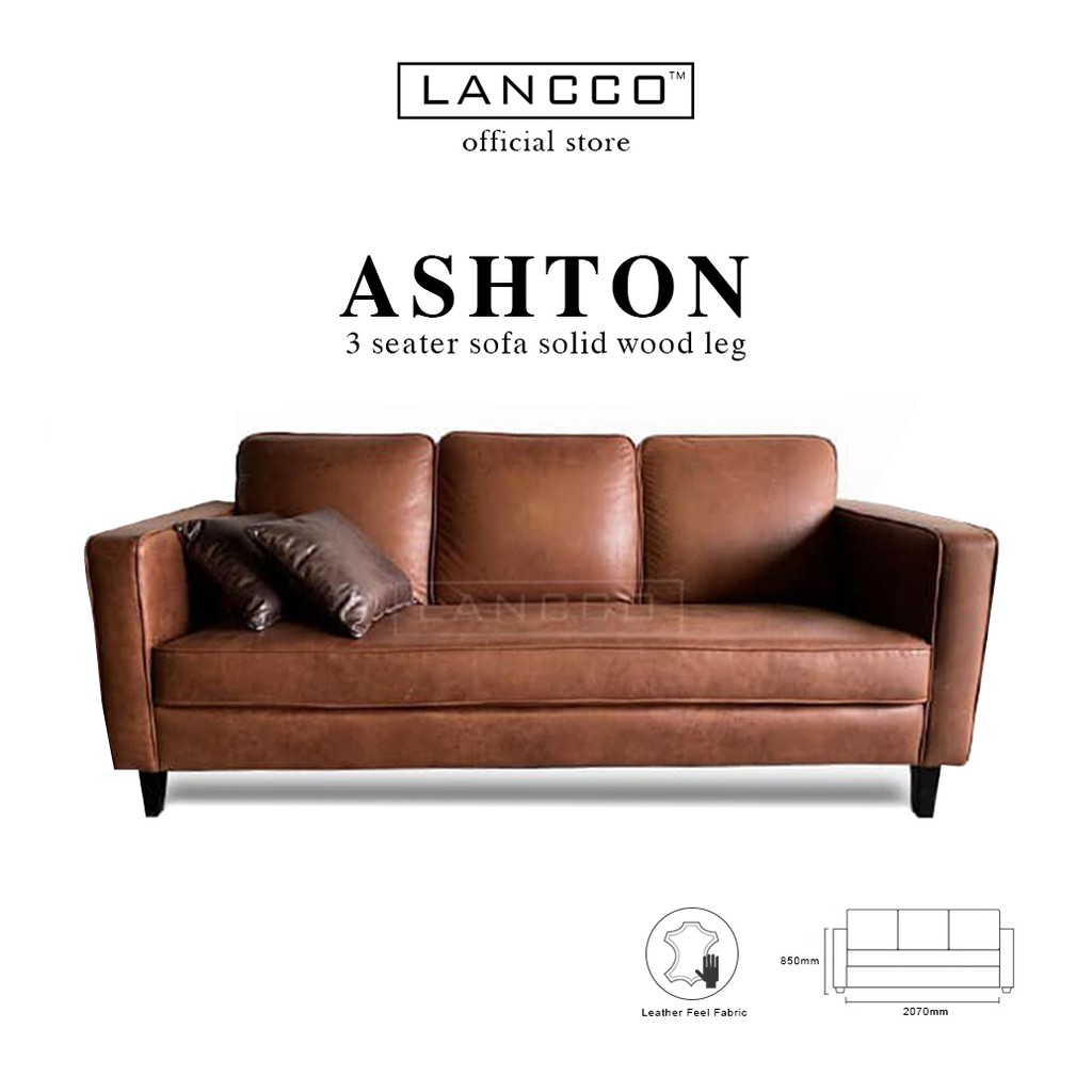 lancco ashton leather look fabric sofa 3-seaters 2 seaters sofa couch the masculine design farm house design vintage shopee malaysia on pet friendly sofa malaysia