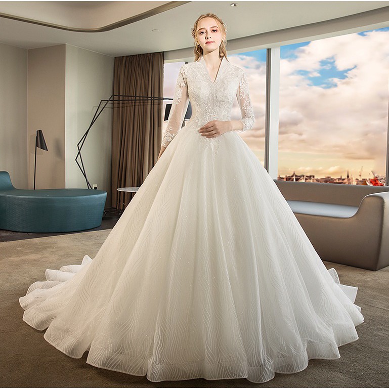 Melody hijab wedding dresses, hijab dress, simple wedding veil, lace top dress. Beaunique V Neck Lace Sheer Long Trail Extended Length Muslimah Baju Pengantin Shopee Malaysia