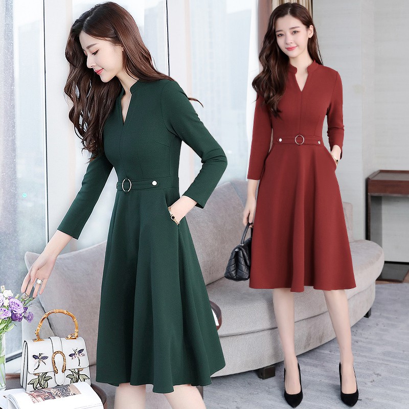 Korean Womens Fashion Office Wear Day Casual Dresses Cocktail Formal New Dress Shopee Malaysia