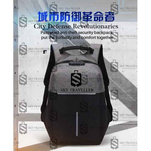 Sky Traveller Sky319 Durable Anti Theft Travel Bag Laptop Backpack Shopee Malaysia