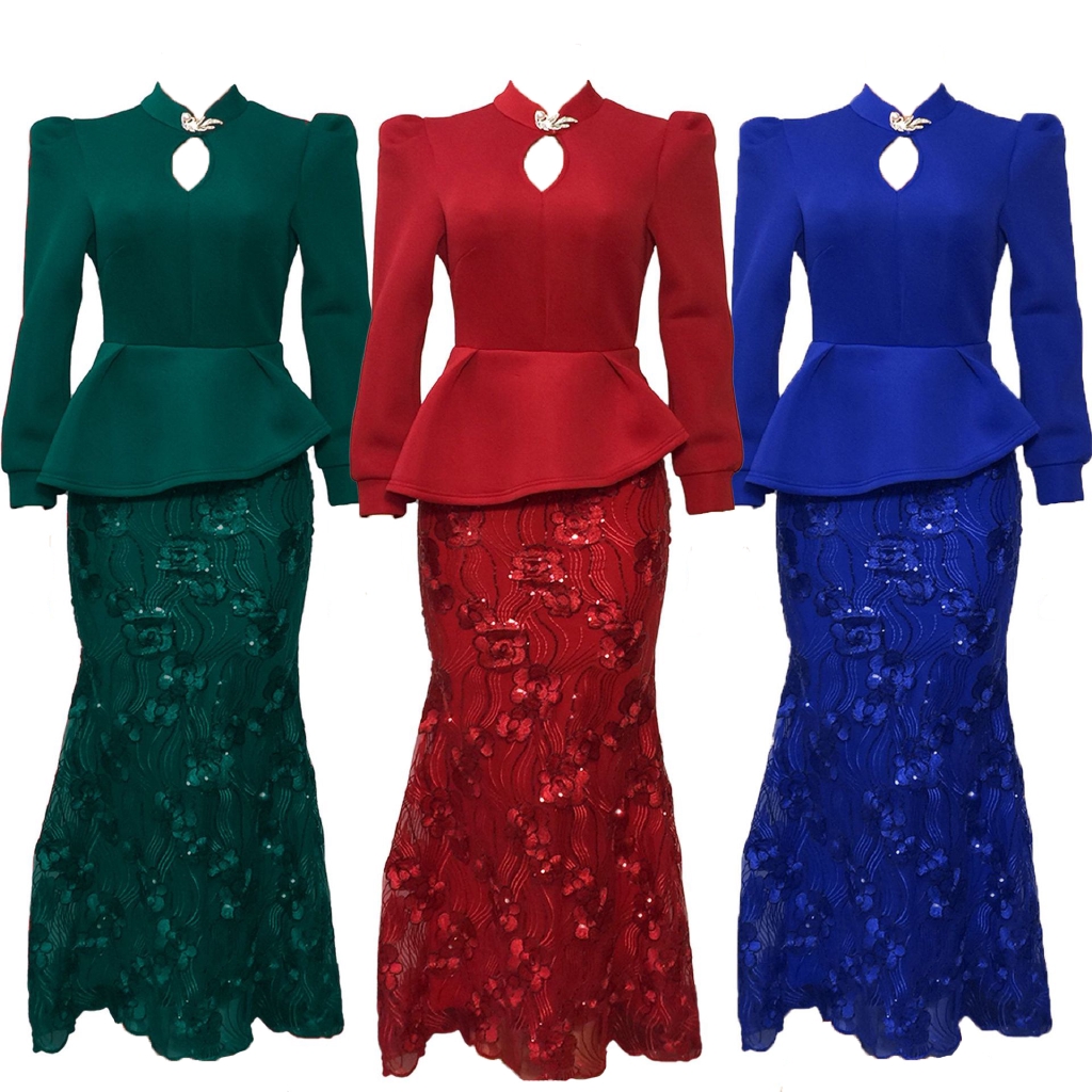 Weimei Ramanda Fashion Jubah Lace Long Dress Baju Kurung Kaftan Dress Skirt Kebaya Plus Size Raya Evening Gown Dinner Shopee Malaysia
