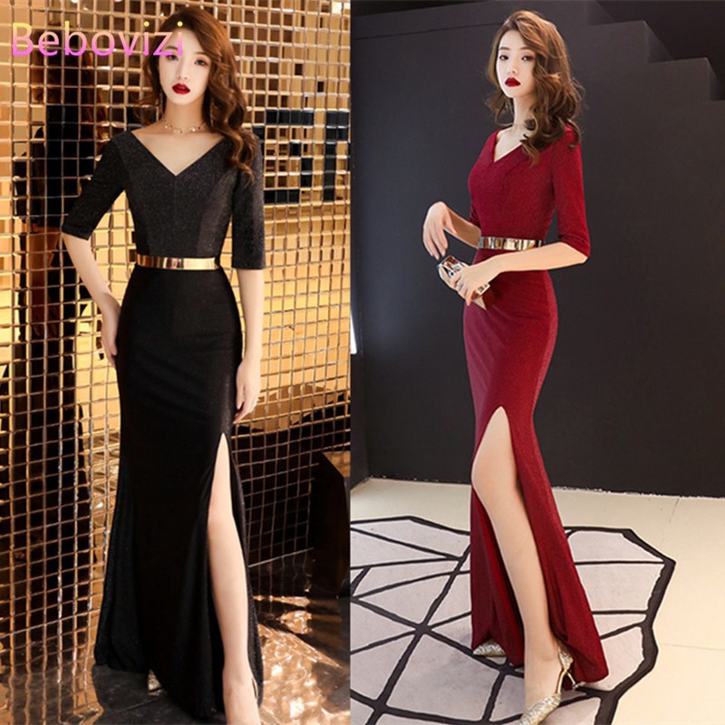Red Elegant Dinner Rockabilly Evening Gowns Women Party Prom Night Maxi Dresses Shopee Malaysia
