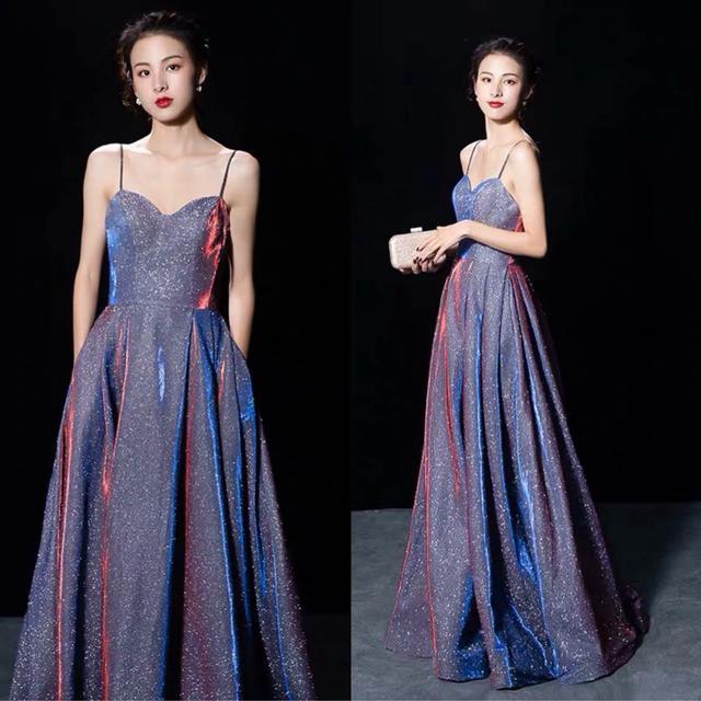 Dress Dinnerbanquet Evening Dress Women 2019 New Sexy Sling Awards Birthday Party Host Star Long Skirt Shopee Malaysia