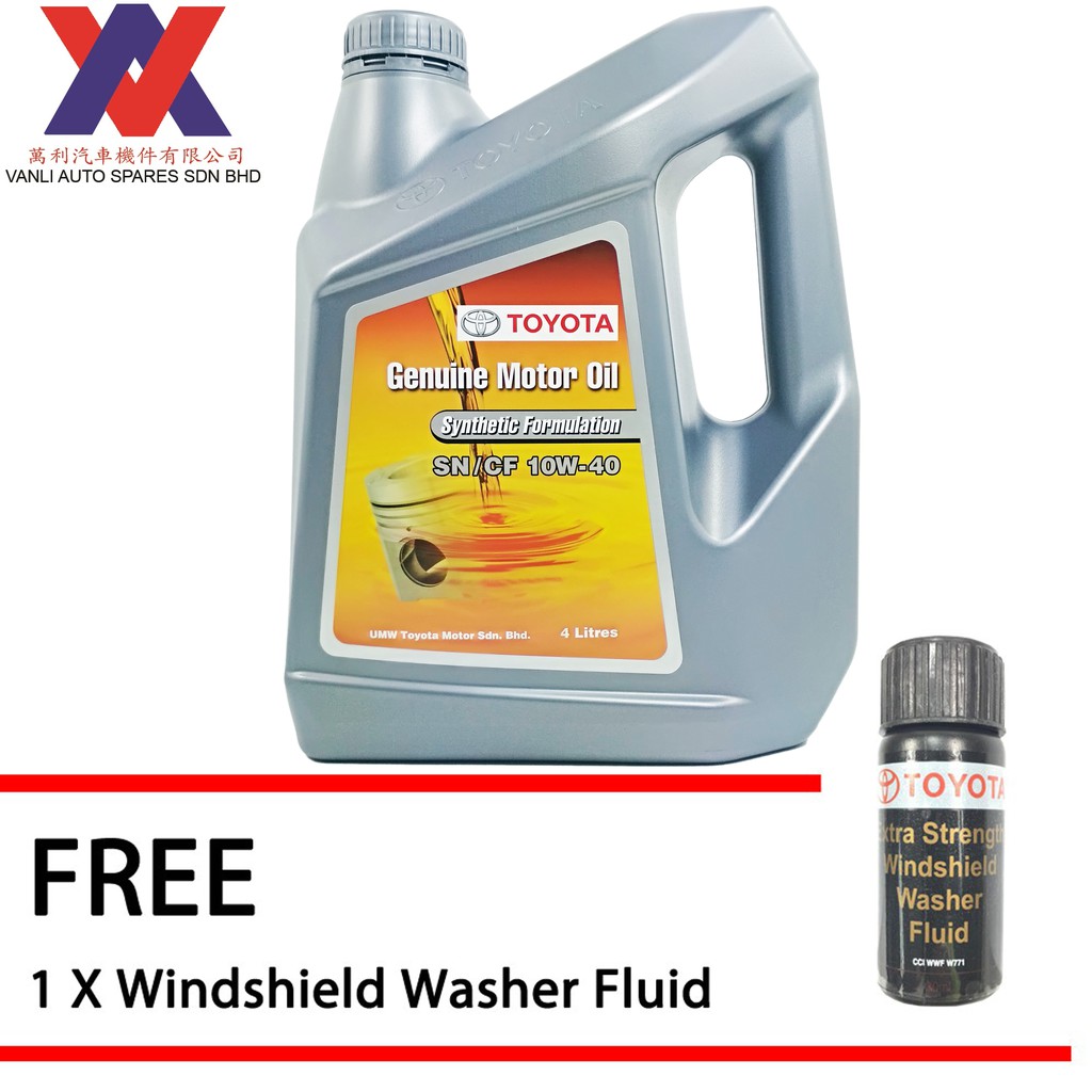 Toyota semi synthetic 10w40 engine oil 4l sn/cf