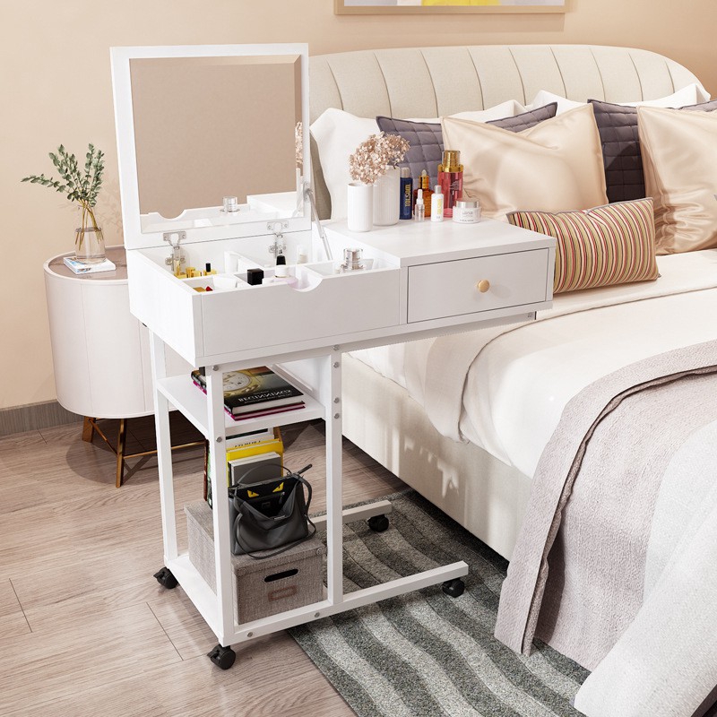 Ready Stock Harlowton Mobile Nordic Dressing Table Flip Bedroom Furniture Simple With Mirror Makeup Table Multifunctional Storage Box Wooden Table Dresser Shopee Malaysia