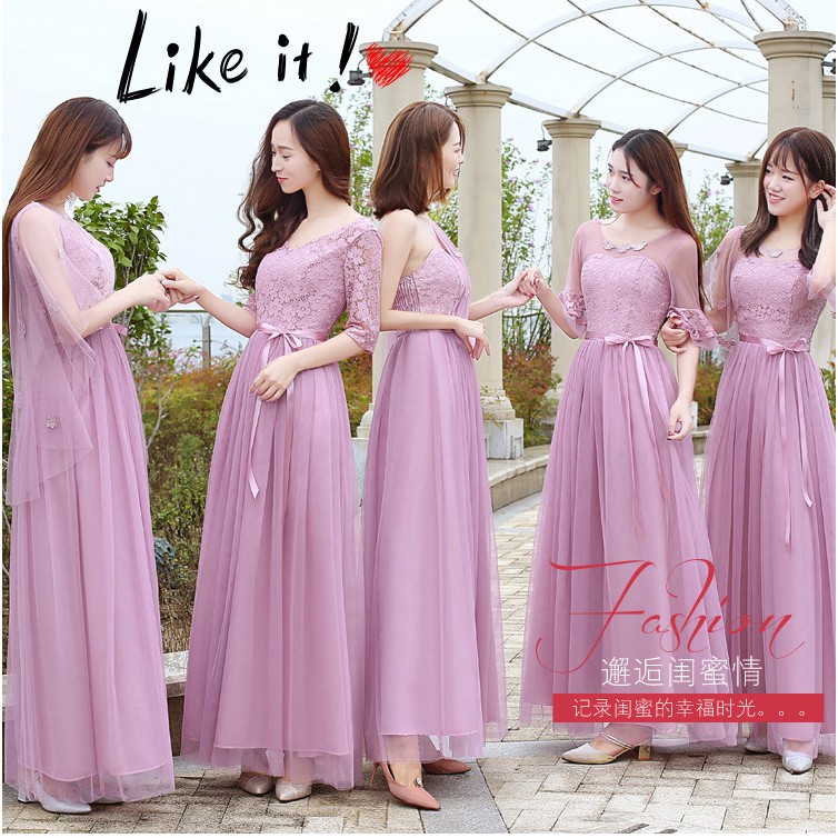 Dinner Dress Elegant Women Princess Evening Bridesmaid Wedding Formal Dresses Shopee Malaysia
