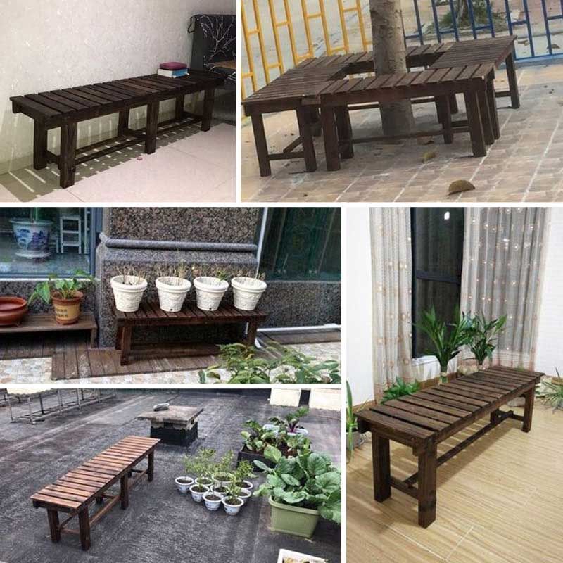 Park Chair Anticorrosive Wooden Bench Garden Outdoor Chair Balcony Chair Garden Bench Solid Wood Long Stool Shopee Malaysia