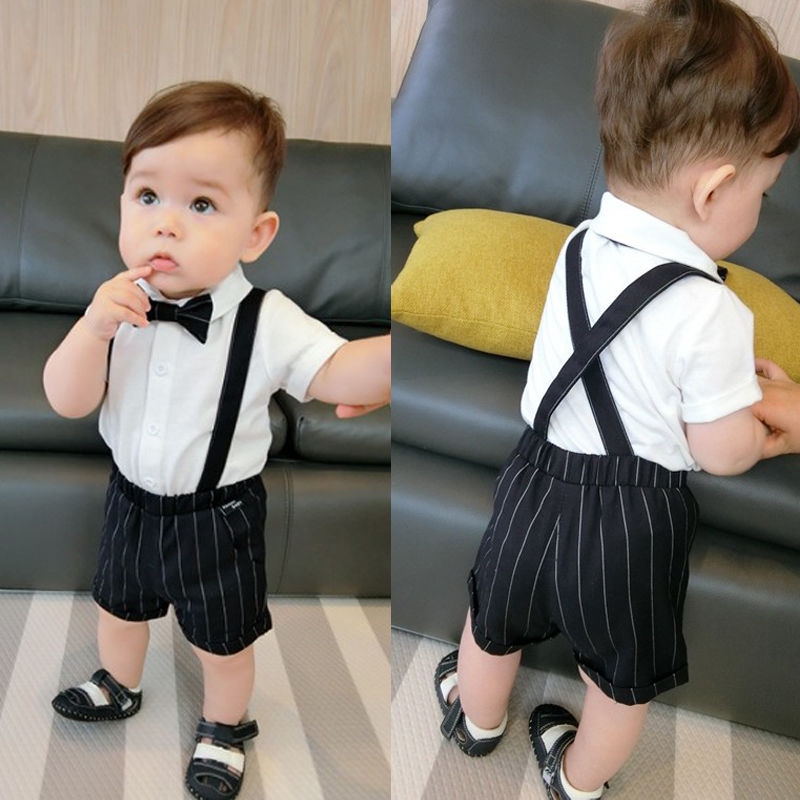 One Year Old Dress Baby Boy Clothes Little Boy Baby Child Summer Dress Suit Suspenders Handsome Suit Tide Shopee Malaysia