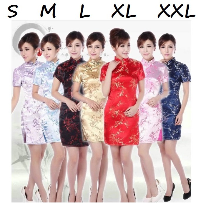 Cheongsam Dress Ceongsam Dress Zhong San Pink Classic Vintage Chinese New Year Wedding Chinese Qipao Sincia Shopee Malaysia