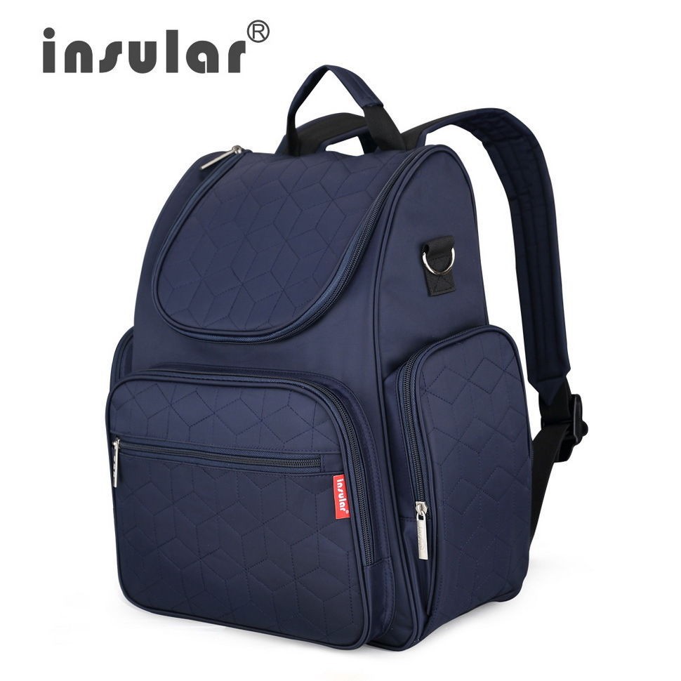 Insular Mummy Diaper Bag Backpack Mommy Nappy Beg Diaper Backpack Navy Blue Shopee Malaysia