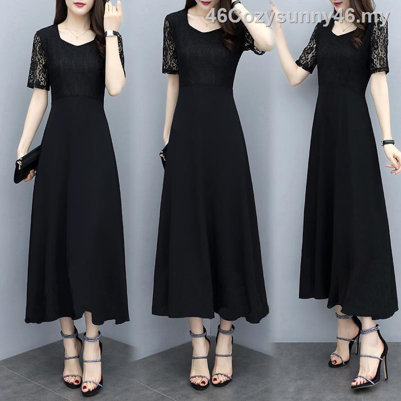 Ladies Skirt Big Size Women S Dress 2019 Summer New Yam Fat Mm Midi Shade Tummy Style Slim Lace Woman Shopee Malaysia