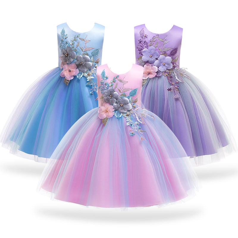 Elegant Children Princess Kids Dresses For Girls Evening Praty Dress Flower Girls Wedding Dress 4 5 6 8 9 10 12 Year Shopee Malaysia