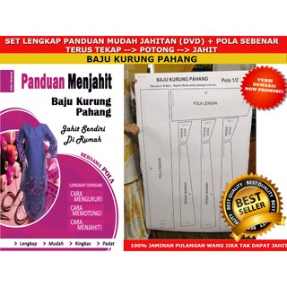Sila rujuk ukuran badan untuk memilih saiz pola. Best Seller Pola Panduan Jahitan Baju Kurung Pahang Dewasa Shopee Malaysia