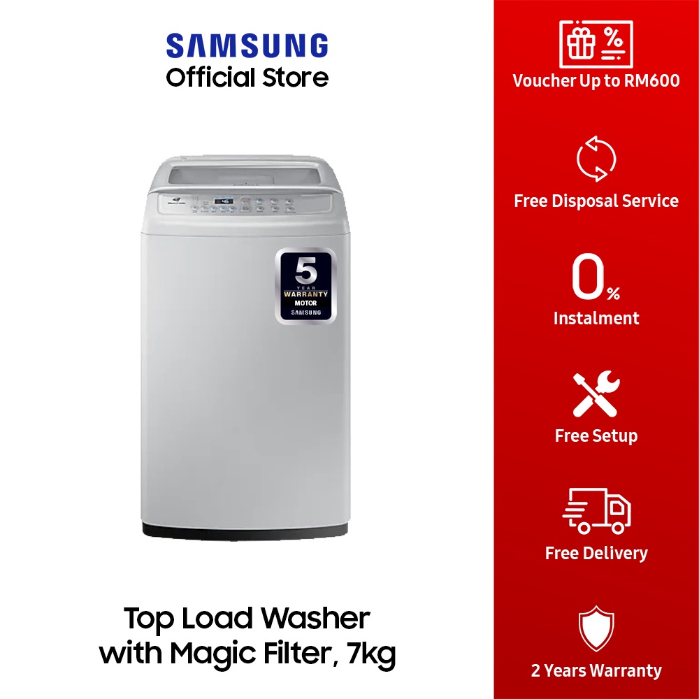Armed with one of the best top load washers, you can get through your dirty laund. Samsung 7kg Wa70h4000sg Top Load Washer With Magic Filter Washing Machine Shopee Malaysia