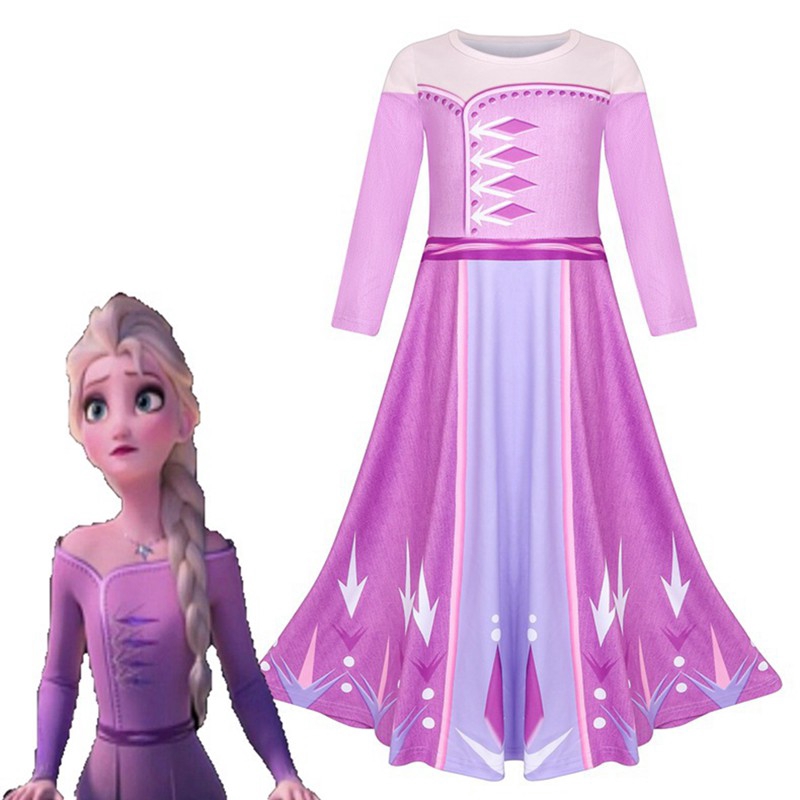Frozen 2 Elsa Dress Teenager Girls Anna Princess Christmas Gift Cosplay Costumes Birthday Party Dress Shopee Malaysia
