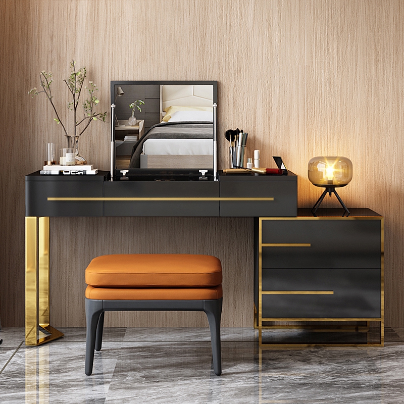 Bedroom Furniture Simple And Light Luxury Dressing Table With Mirror Set Chair Shopee Malaysia
