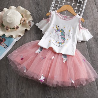 Nnjxd Girls Unicorn Birthday Dress Summer Clothes For Birthday Gift Shopee Malaysia