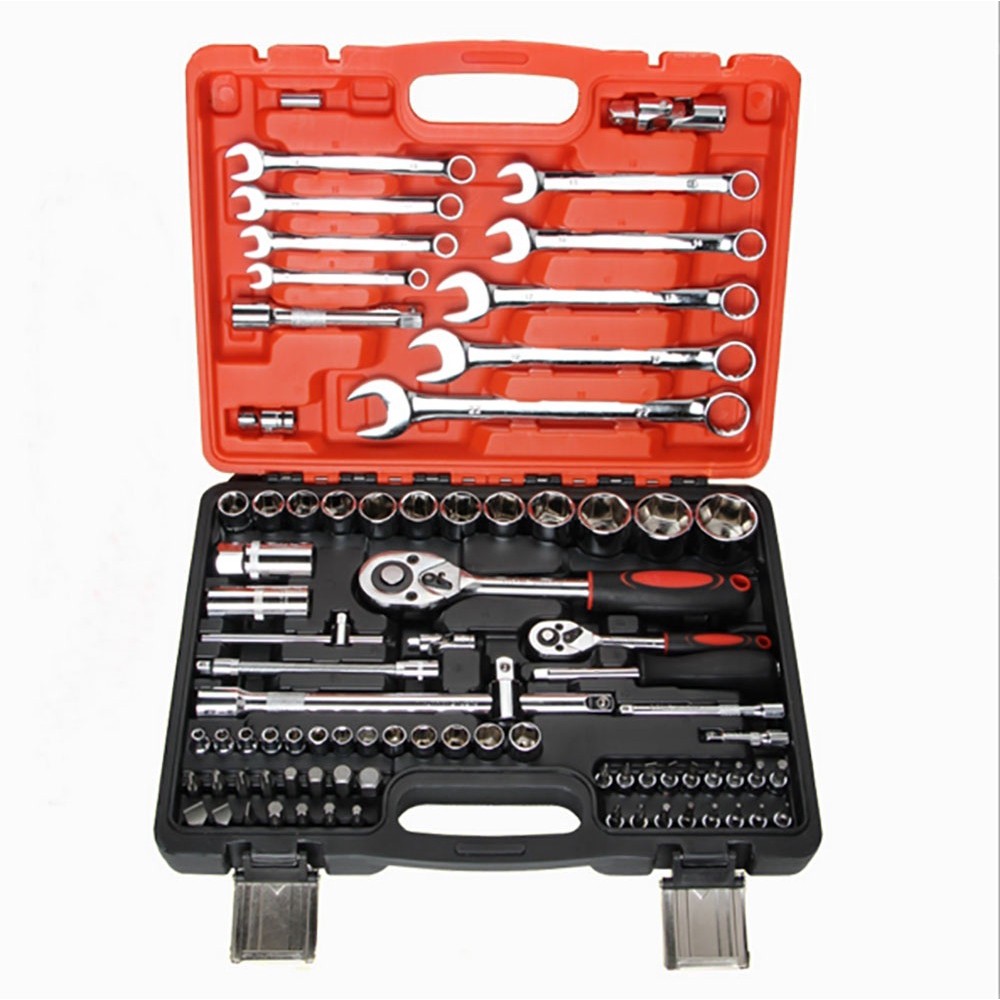 82pcs Hardware Combination Tools Auto Repair Tools Rachet Set 1 2 1 4 Socket Wrench Kit