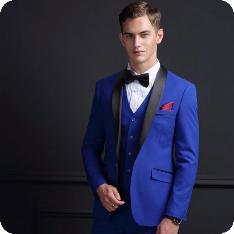 Formal Men Royal Blue Suits For Wedding Groom Tuxedo Prom Party Regular Man Blazer Coat Pants Vest 3 Piece Men Clothes Shopee Malaysia