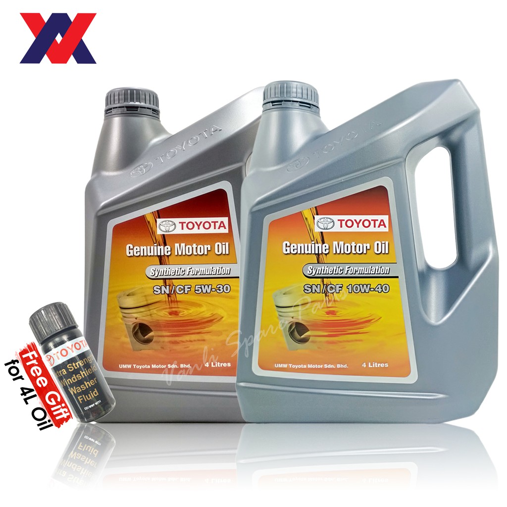 Toyota genuine semi synthetic 5w30 / 10w40 engine oil 4l sn/cf