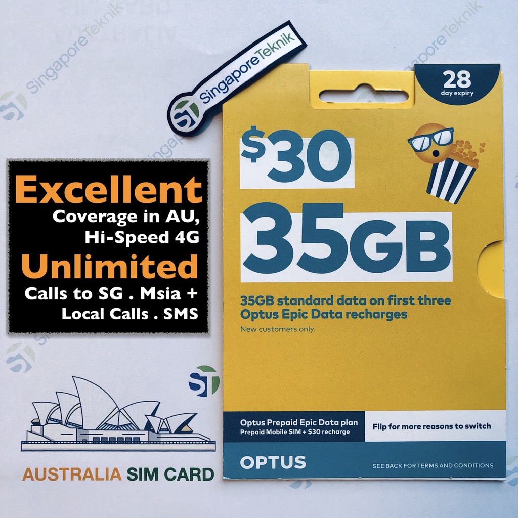 澳洲sim卡optus 澳洲上網通話預付卡 Optus Tbtky