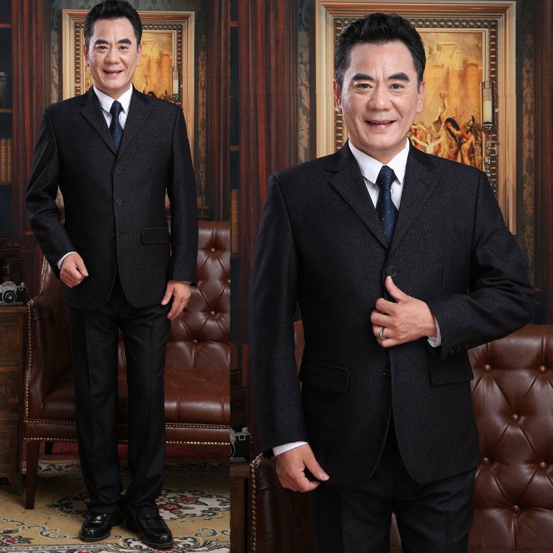 Dad Suit Suit Male Twopcs Middle Aged Loose Suit Male 40 50 Years Old Business Casual Wedding Dress Shopee Malaysia