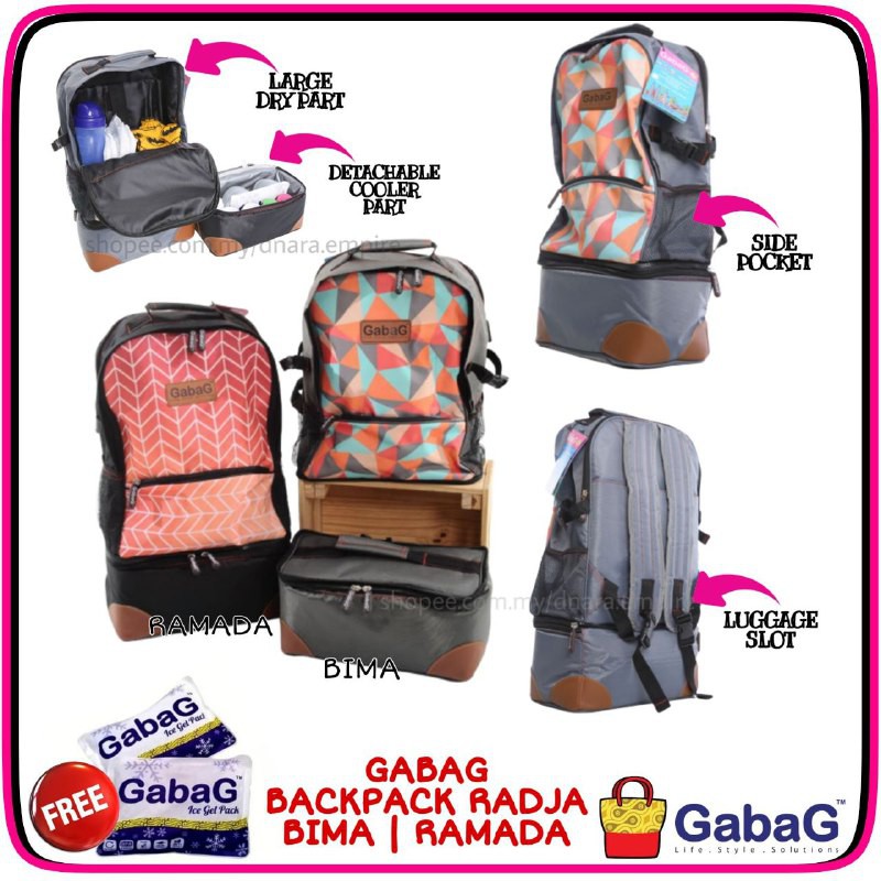 Cooler Bag Gabag Backpack Series Gabag Radja Ramada Gabag Radja Bima Free Gabag Ice Pack Shopee Malaysia