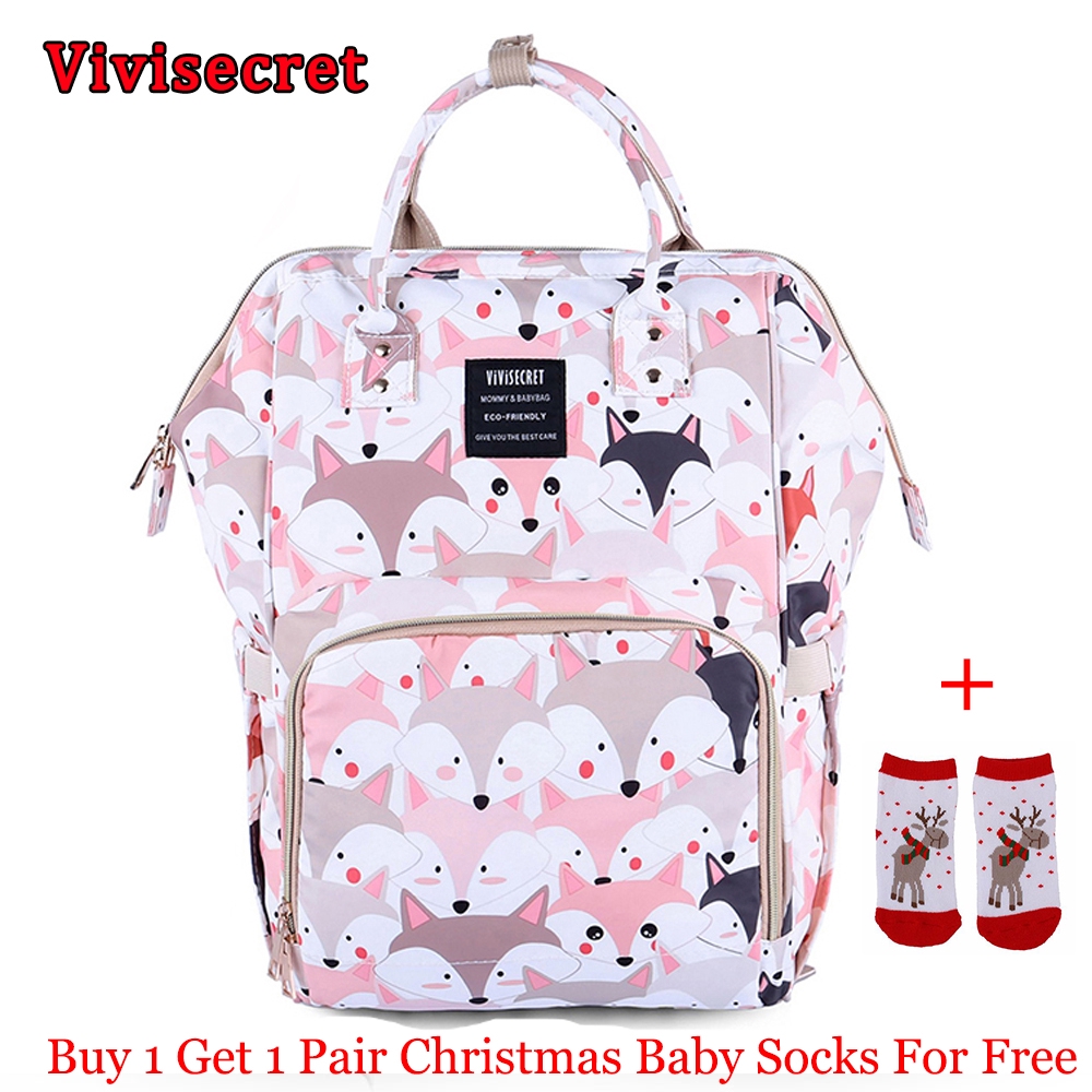 Vivisecret Fashion Printed Baby Bags For Mom Maternity Diaper Bag Backpack Shopee Malaysia
